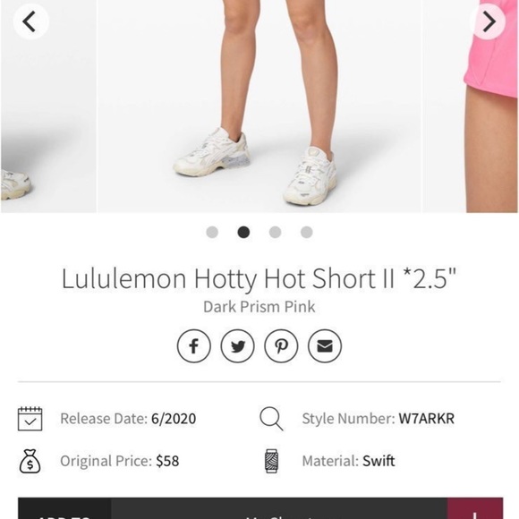 Lululemon Hotty Hot Short ll *2.5” Size 6 In Dark Prism Pink - Picture 5 of 10